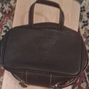 Coach Black Leather Men's Toiletry Dopp Kit